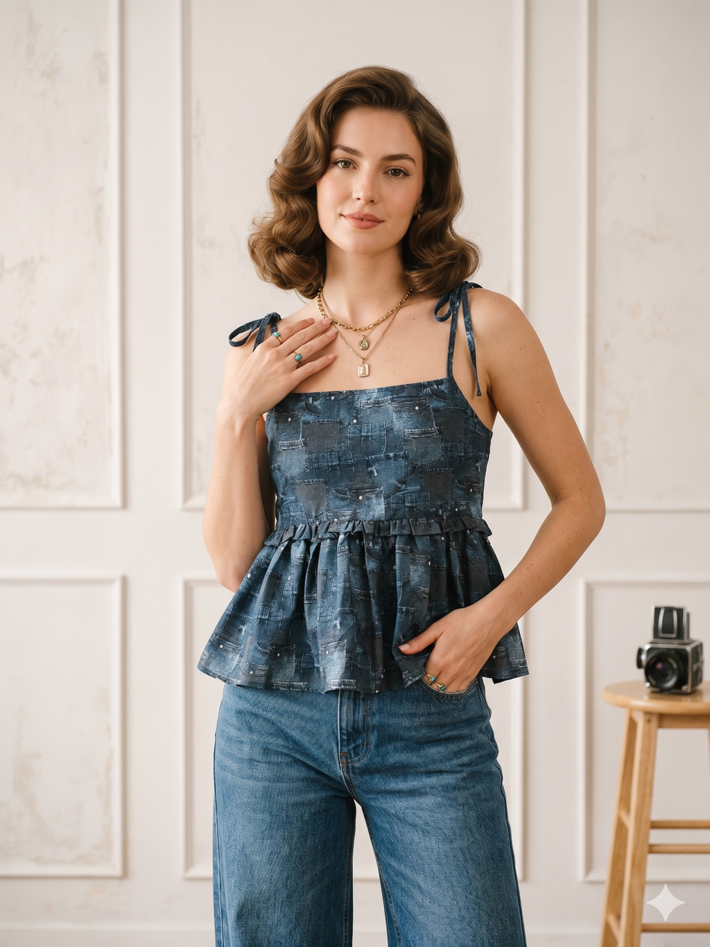 Blue print Babydoll