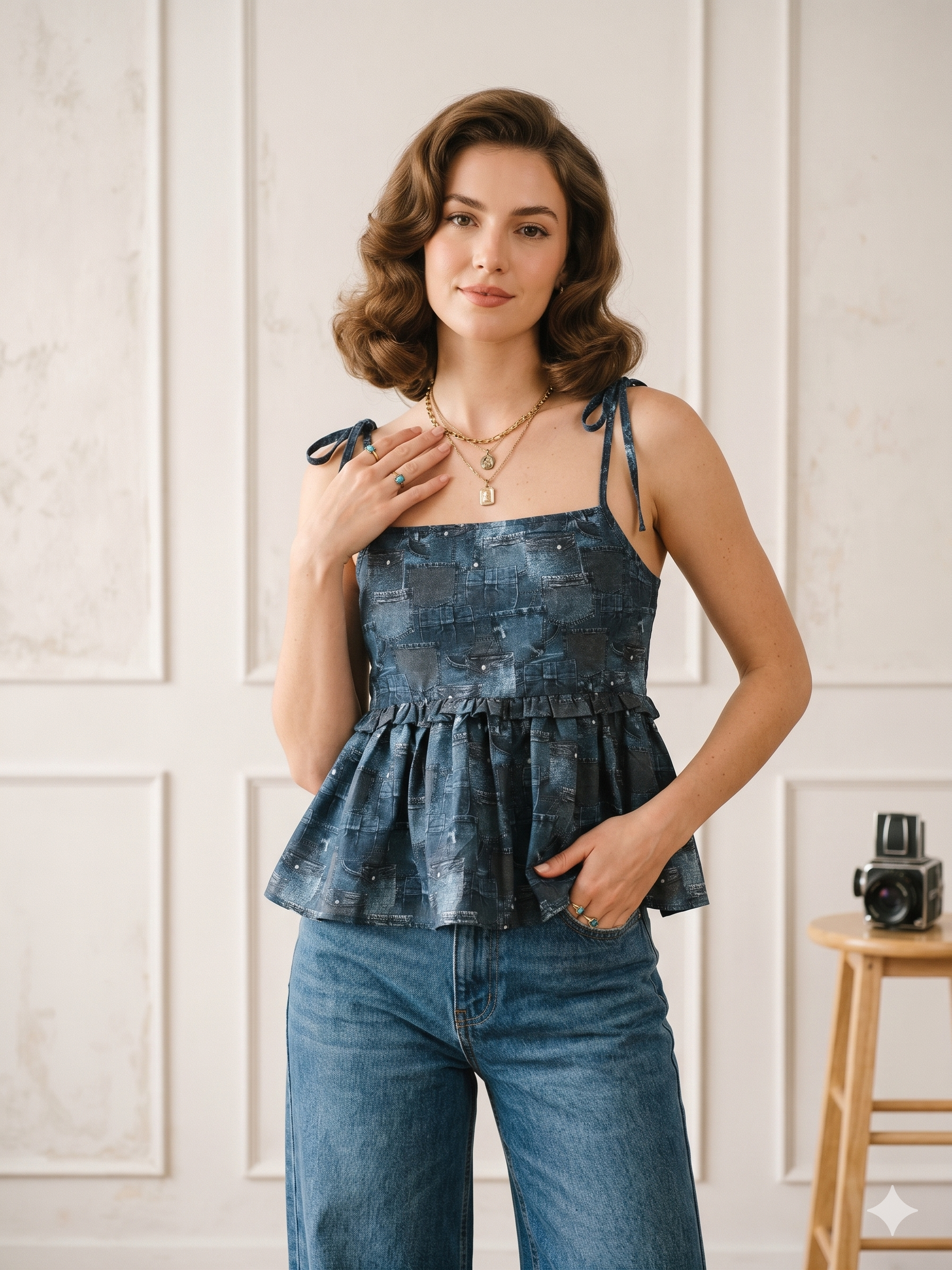 Blue print Babydoll